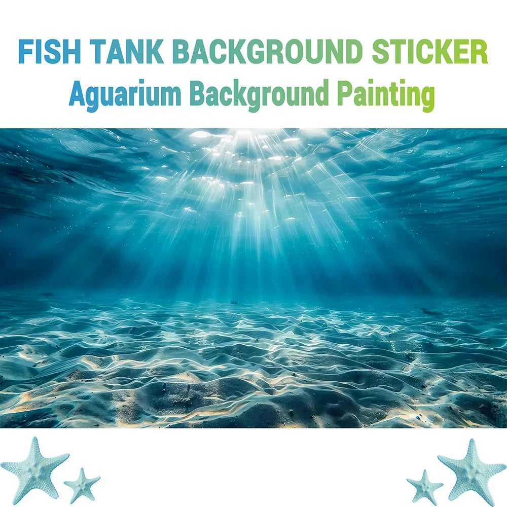 Blue Ocean Beach, Fish Tank Background - MyPetDollar.com