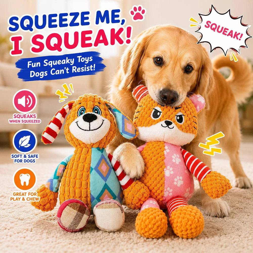 Pet Plush Toy with Squeaker Cat Dog Puzzle - MyPetDollar.com