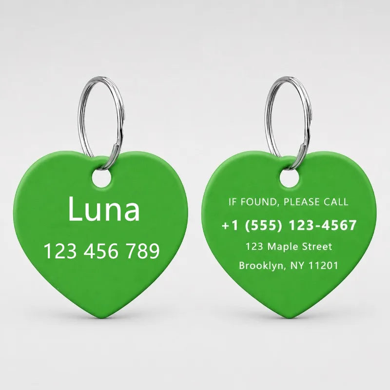 Personalized Custom Aluminum Heart Shape Pet - MyPetDollar.com