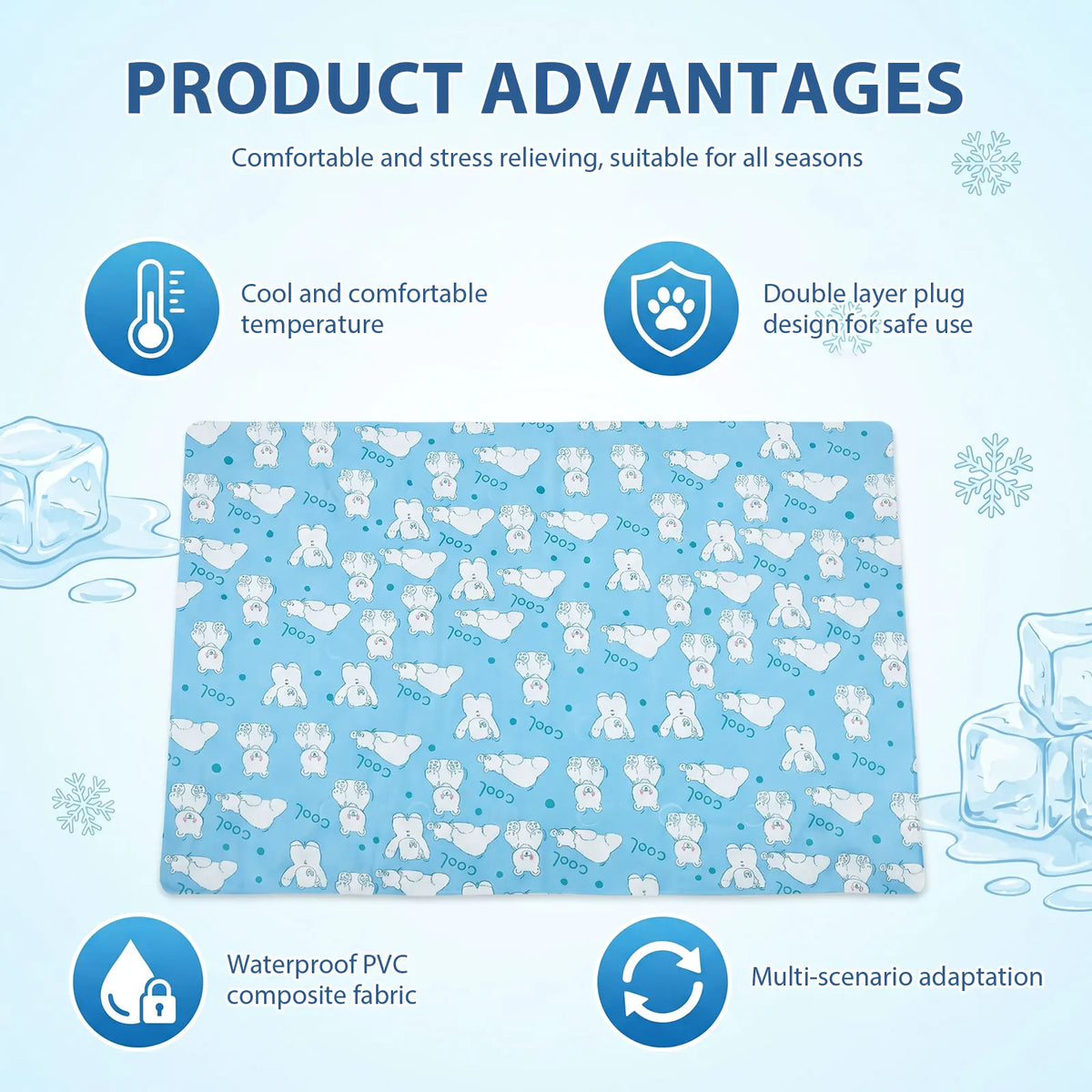 Dog Self Cooling Mat Ice Gel Self Added - MyPetDollar.com