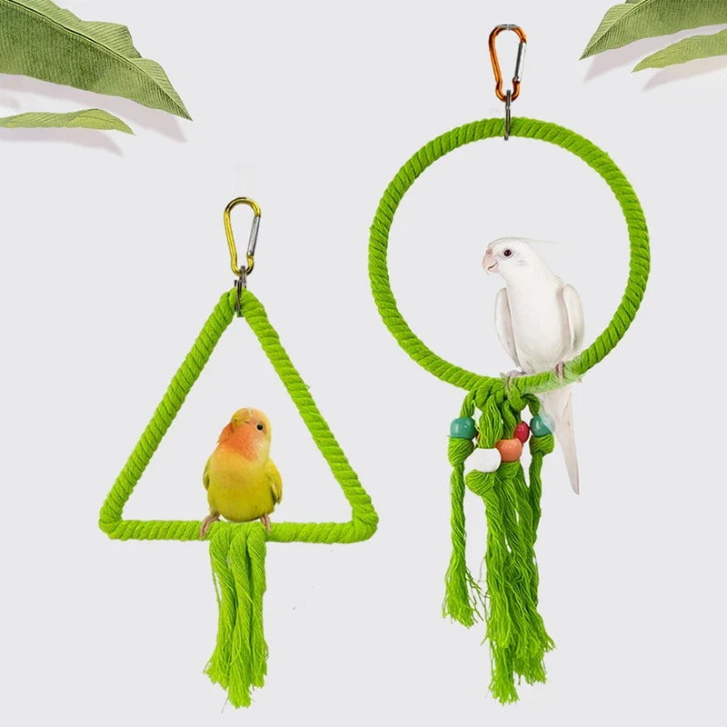 Parrot Cage Swing Toy Round Triangular Iron - MyPetDollar.com