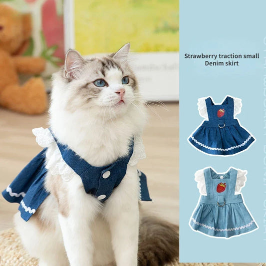 Cat Clothes Cute In Strawberries Tow Rope - MyPetDollar.com