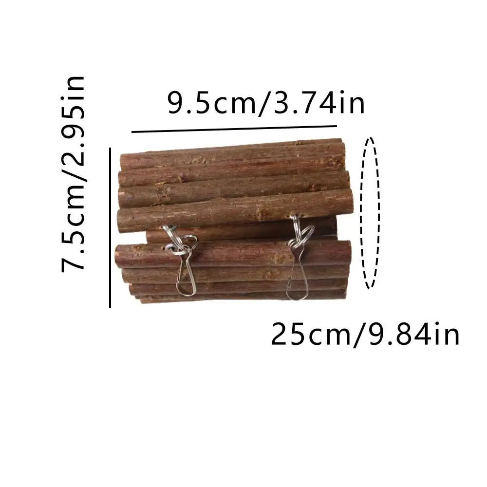 Hamster Wooden Hanging Tunnel with Hook or Chain Enclosure for Small Pets