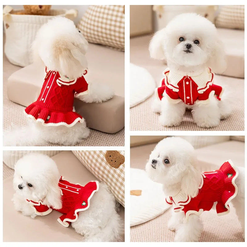Winter Pet Christmas Clothes Skirt Warm - MyPetDollar.com