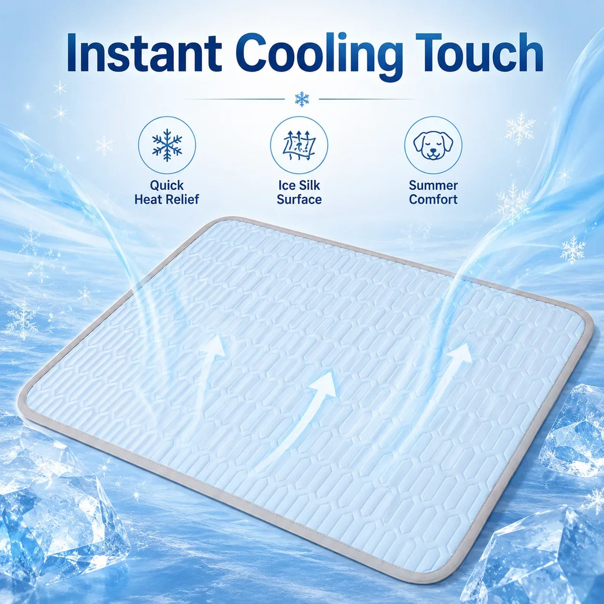 Ice Silk Cooling Pet Mat Summer Dog Cat - MyPetDollar.com