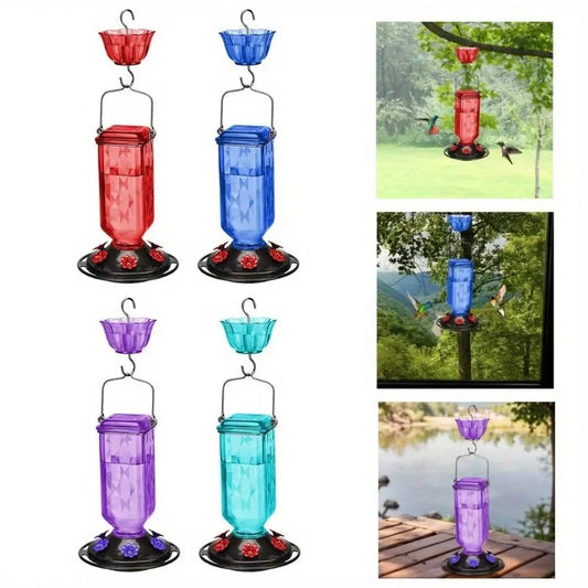 Hanging Glass Hummingbird Feeder, Outdoor - MyPetDollar.com