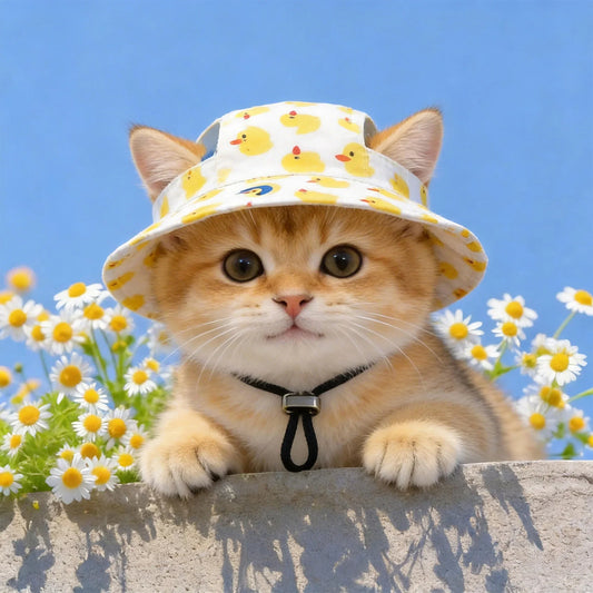 Summer Cat Dog Sunscreen Hat with Printed - MyPetDollar.com
