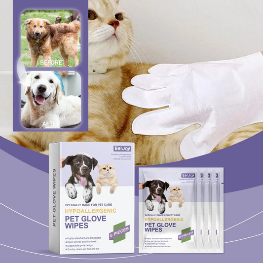 Disposable Pet Glove Wipes No-Rinse Dirt - MyPetDollar.com