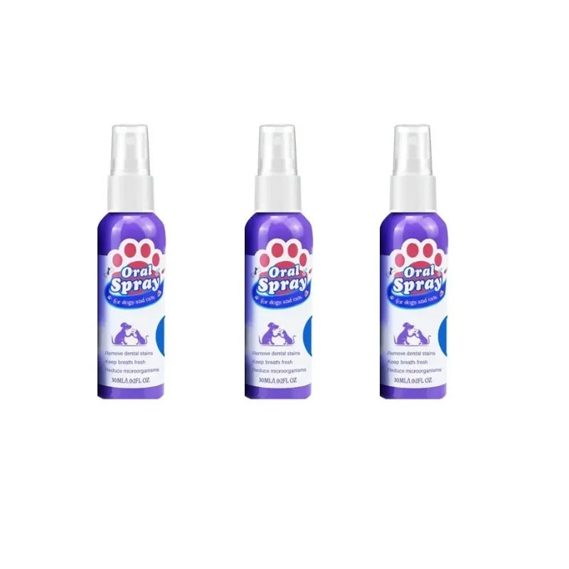 Pet Teeth Cleaning Spray Oral Care Remove Tooth Stains Keep – 3 Colors