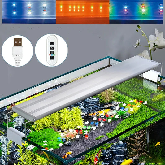 USB Fish Tank Clip Light, Dimmable Color, - MyPetDollar.com