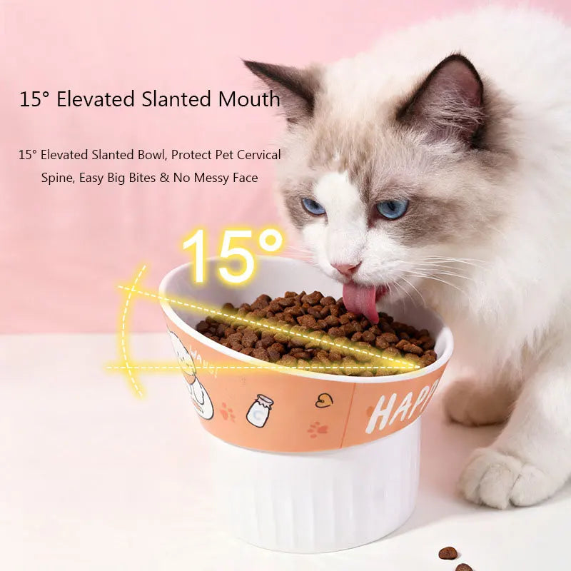 High-Leg Slanted Pet Bowl, Neck Protection - MyPetDollar.com