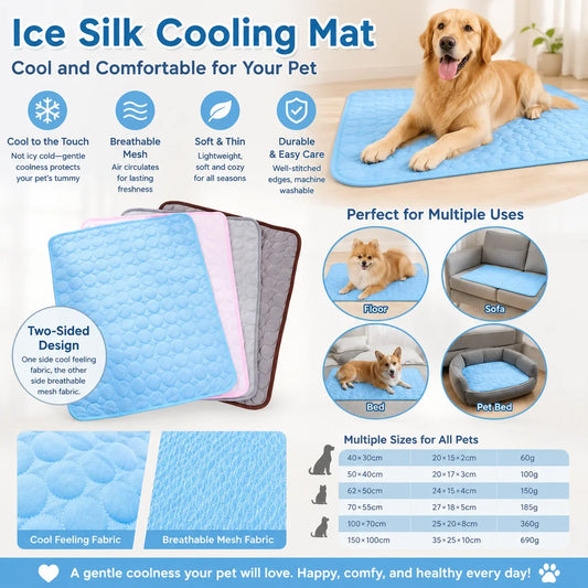 Pet Dog Cat Summer Cooling Pad Mat Washable - MyPetDollar.com