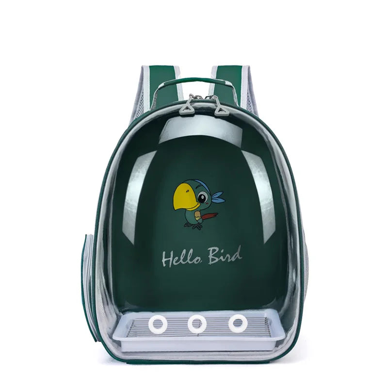 Acrylic Portable Bird Travel Carrier Backpack with Perch – 16 Colors
