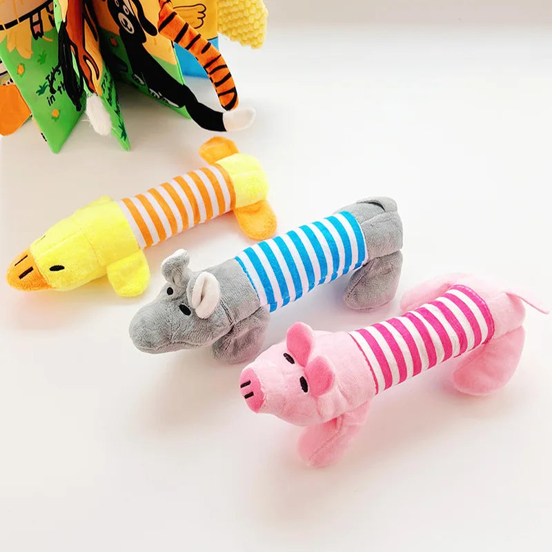Puppy Squeaker Squeaky Plush Bone Dog Plaything