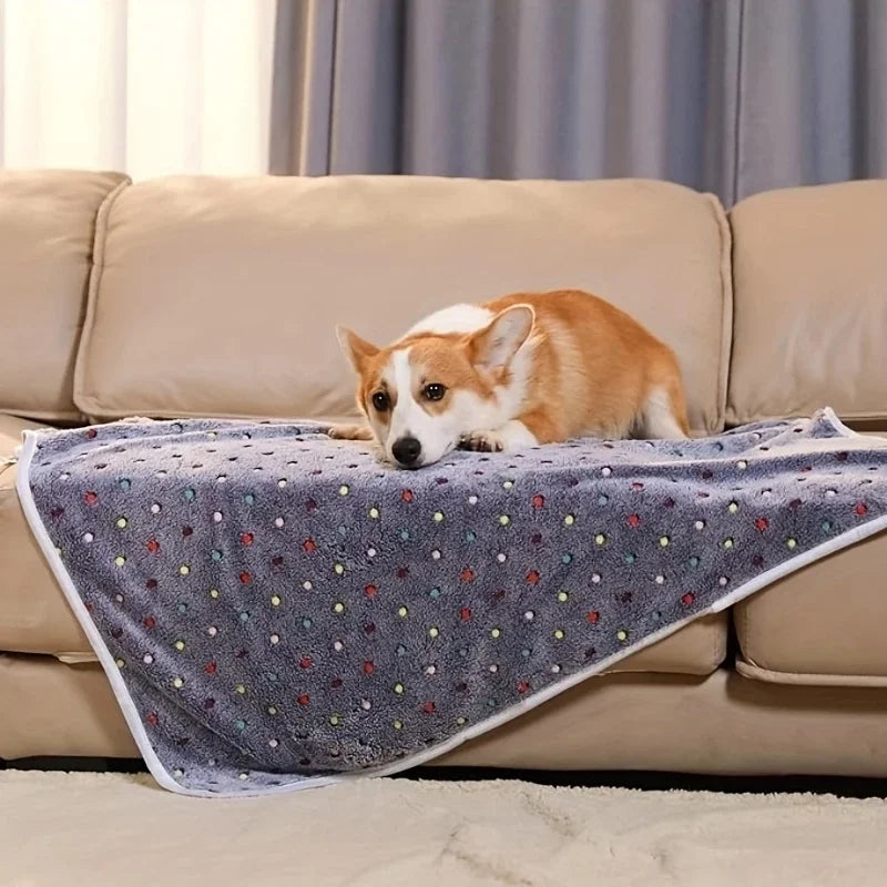 Soft Fluffy Pet Blanket Cute Dot Pattern - MyPetDollar.com