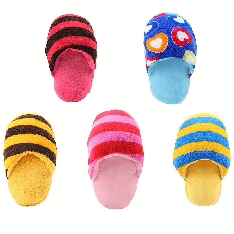 Durable Plush Squeaky Slipper Chew Toy - MyPetDollar.com