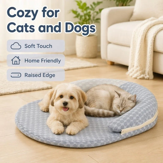 Summer Ice Silk Pet Cooling Mat Round Raised - MyPetDollar.com