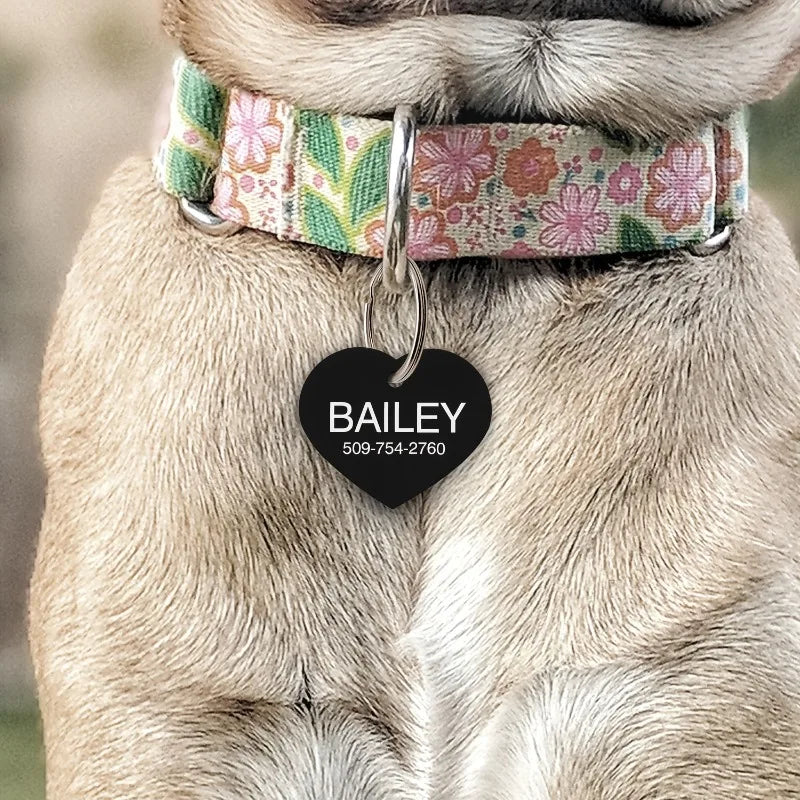 Personalized Custom Aluminum Heart Shape Pet - MyPetDollar.com