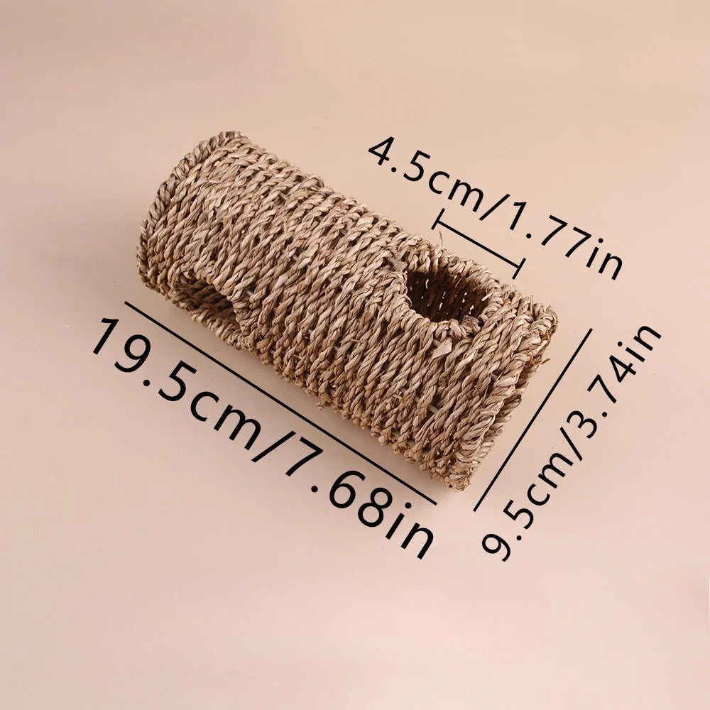 Hamster Handmade Grass Woven Tunnel Plaything – 3 Colors