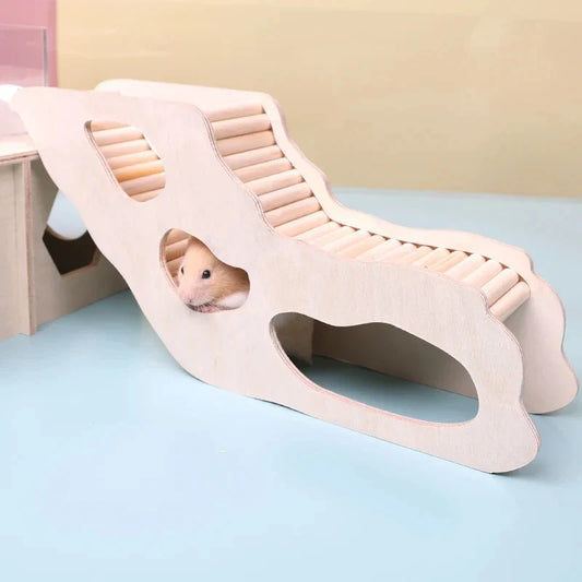 Wooden Hamster Under-ground Hiding Tunnel w/ - MyPetDollar.com
