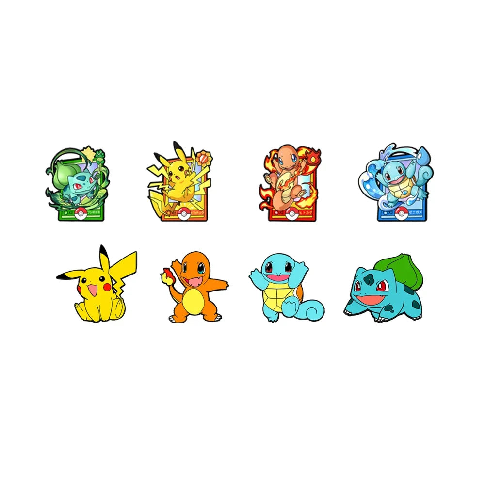 Set Anime Enamel Pin Badges Pikachu Charmander Cute Cartoon