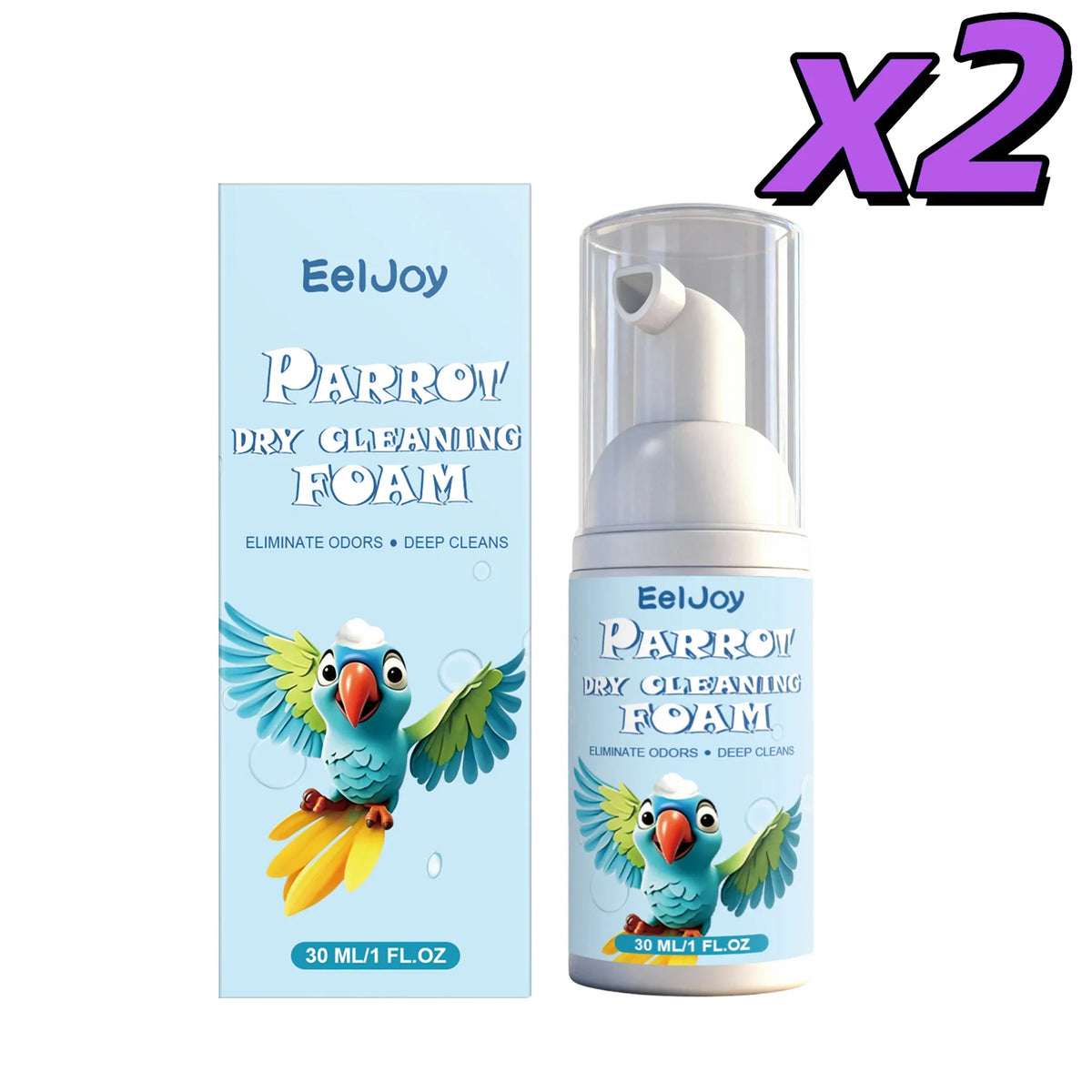 Parrot Dry Cleaning Foam No Rinse Bird Shampoo – 2 Colors