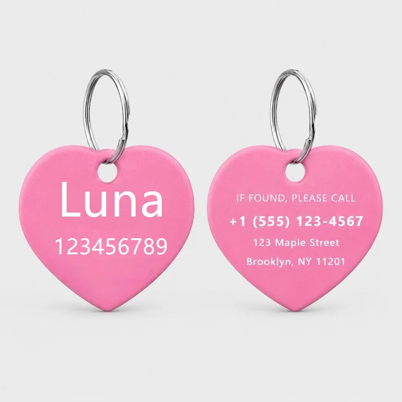 Personalized Custom Aluminum Heart Shape Pet - MyPetDollar.com