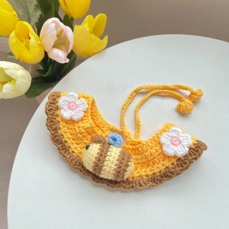 Knitted Cute Little Bee Cat Collar Dog Neck - MyPetDollar.com