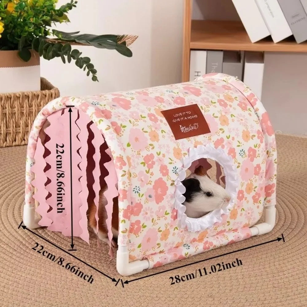 Triangle Tassel Tunnel Nest Summer Bottomless Hamster Shelter for Small Pets