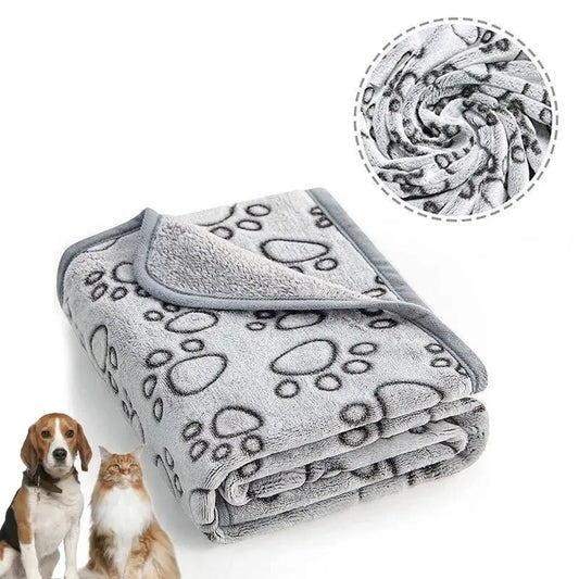 Pet Blanket Ultra-soft Fluffy Paw Printed - MyPetDollar.com