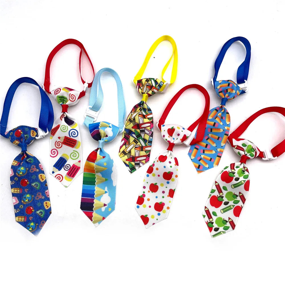 50/100pcs Dog Bow Tie Back To School Style - MyPetDollar.com