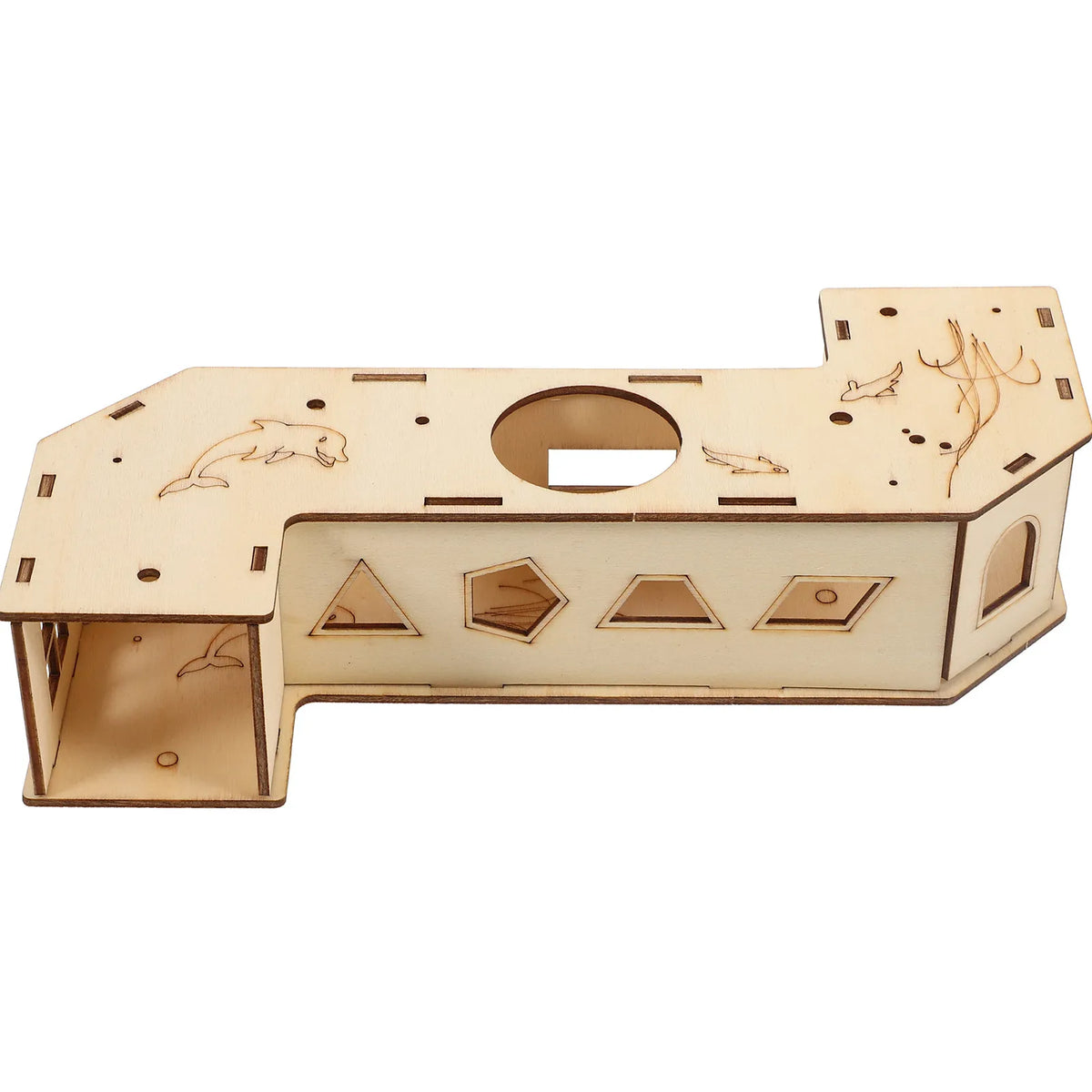 Natural Wood Hamster Hide Tunnel with Dual - MyPetDollar.com