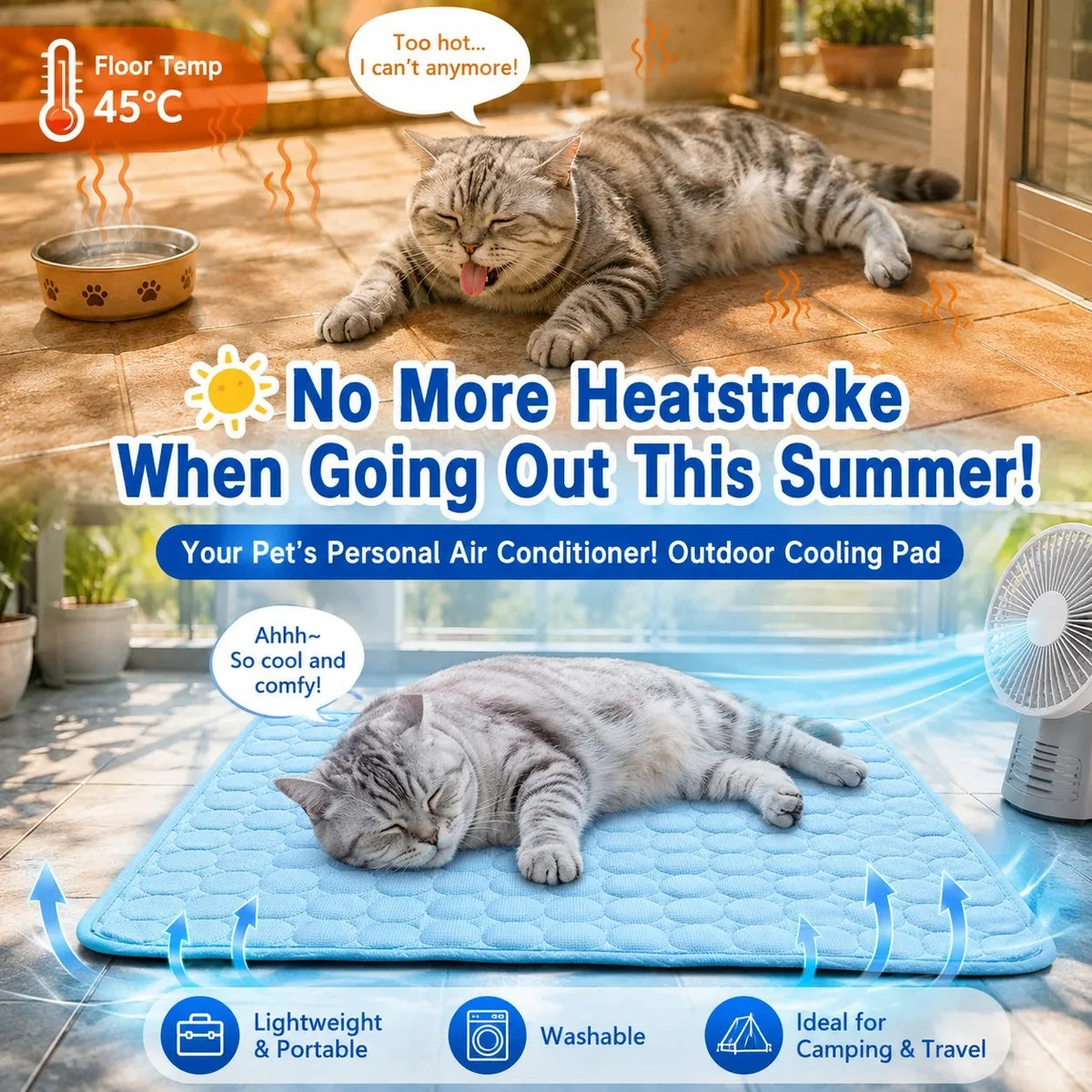 Pet Dog Cat Summer Cooling Pad Mat Washable - MyPetDollar.com