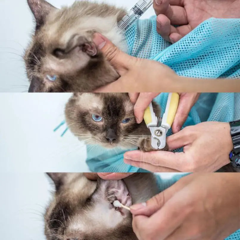 Mesh Cat Grooming Bathing Bag Adjustable - MyPetDollar.com