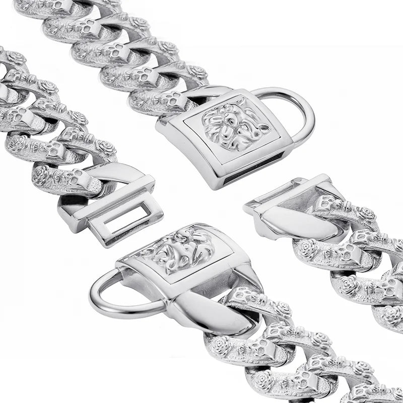 Metal Collar for Large Dog Gold Silver Pet - MyPetDollar.com