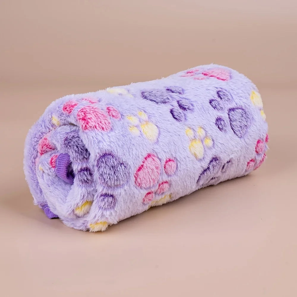 Soft Pet Dog Fleece Blanket Paw Print Dog - MyPetDollar.com