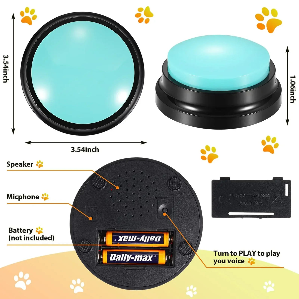 Voice Recording Button Pet Toys Dog Buttons - MyPetDollar.com