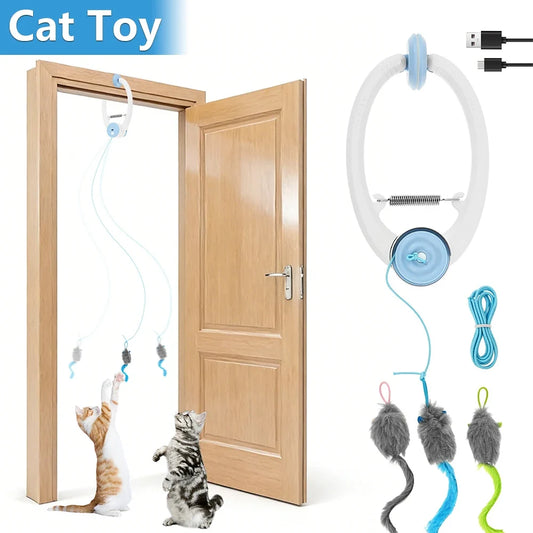 Door Hanging Auto-Rebound Cat Toy Plastic - MyPetDollar.com