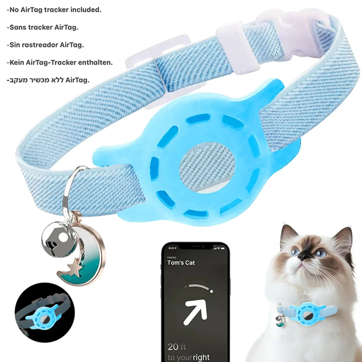 Fashion Airtag Pet Collar Adjustable Elastic - MyPetDollar.com