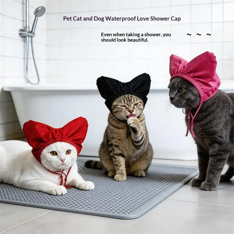 Adjustable Waterproof Shower Cap for Cats & - MyPetDollar.com