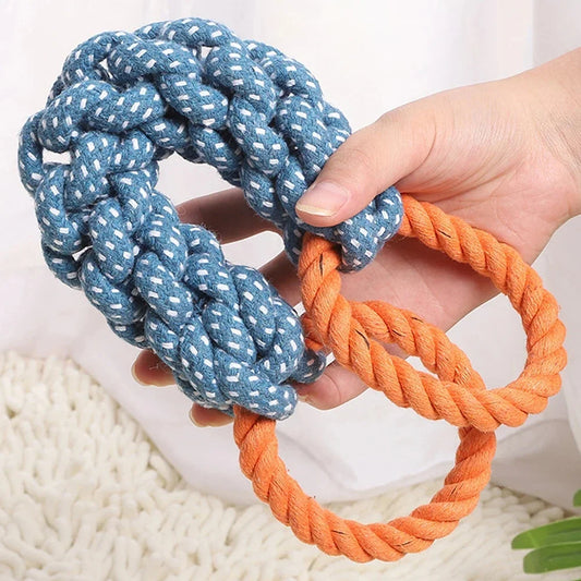 Double-Ring Cotton Blend Dog Rope Toy - - MyPetDollar.com