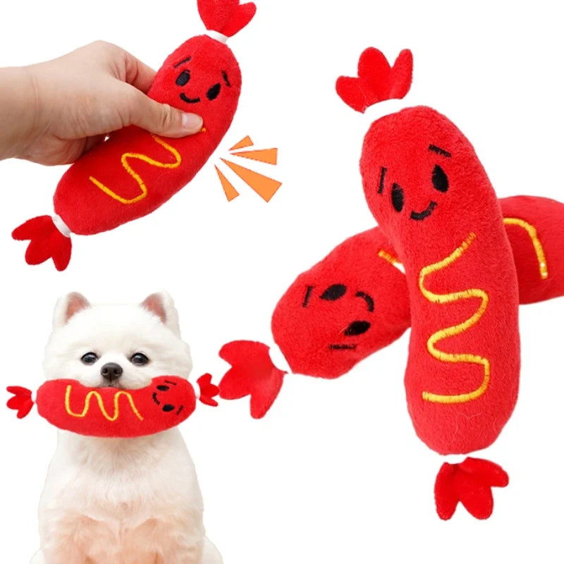 Dog Sound Plush Toy Hot Dog Chewing Toy Pet - MyPetDollar.com