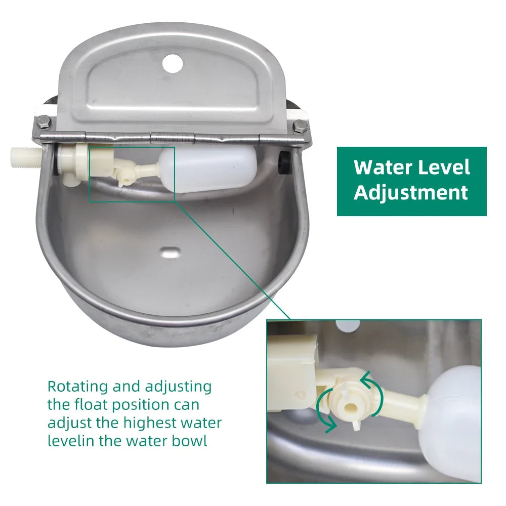 1 Set Automatic Cow Bowl Stainless Water - MyPetDollar.com