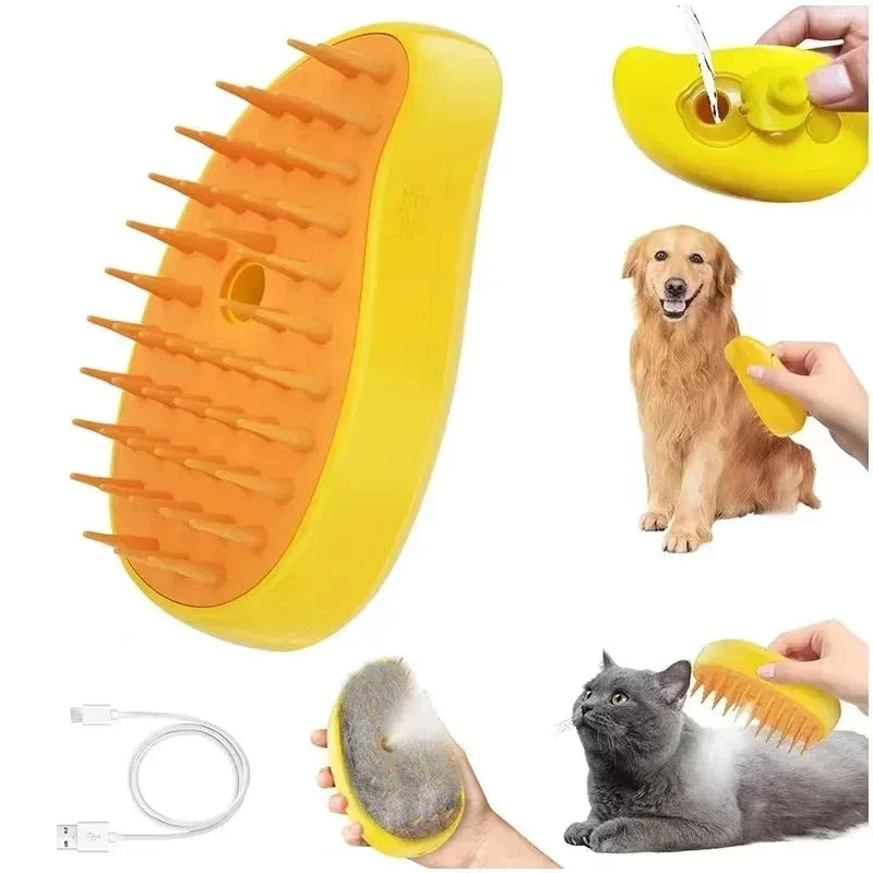 Cat Dog Steamy Brush Steam Brush Electric - MyPetDollar.com