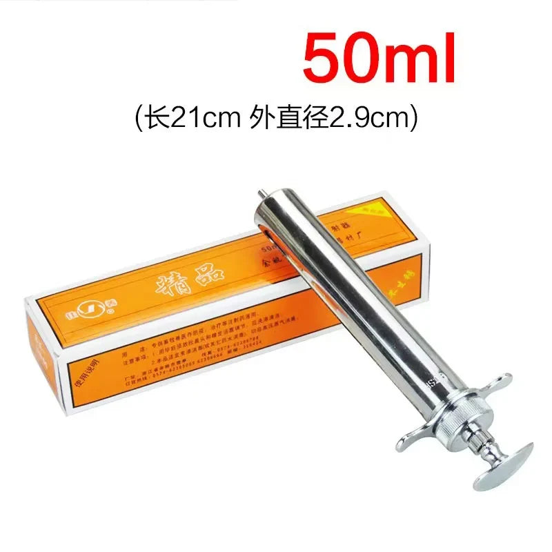 Stainless Steel 10-100ml Veterinary Tool Syringe – 8 Colors