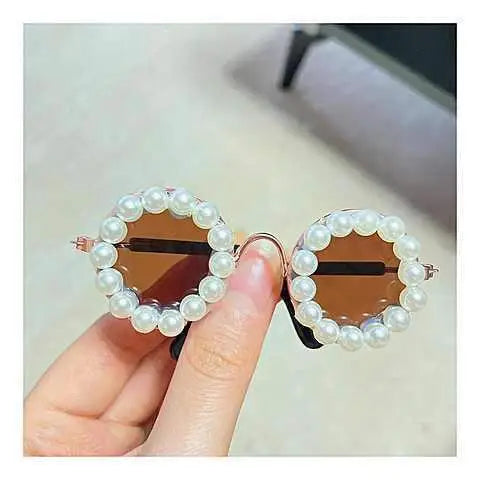 Luxury Glasses Dog Pearl Sunglasses Headdress Eye