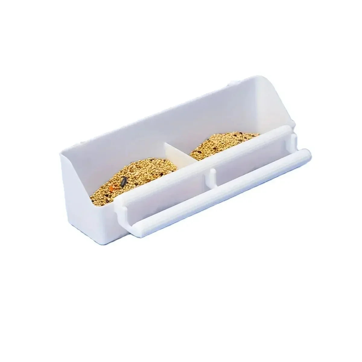Double Grid Stand Bird Feeding Trough Parrot Food Feeder