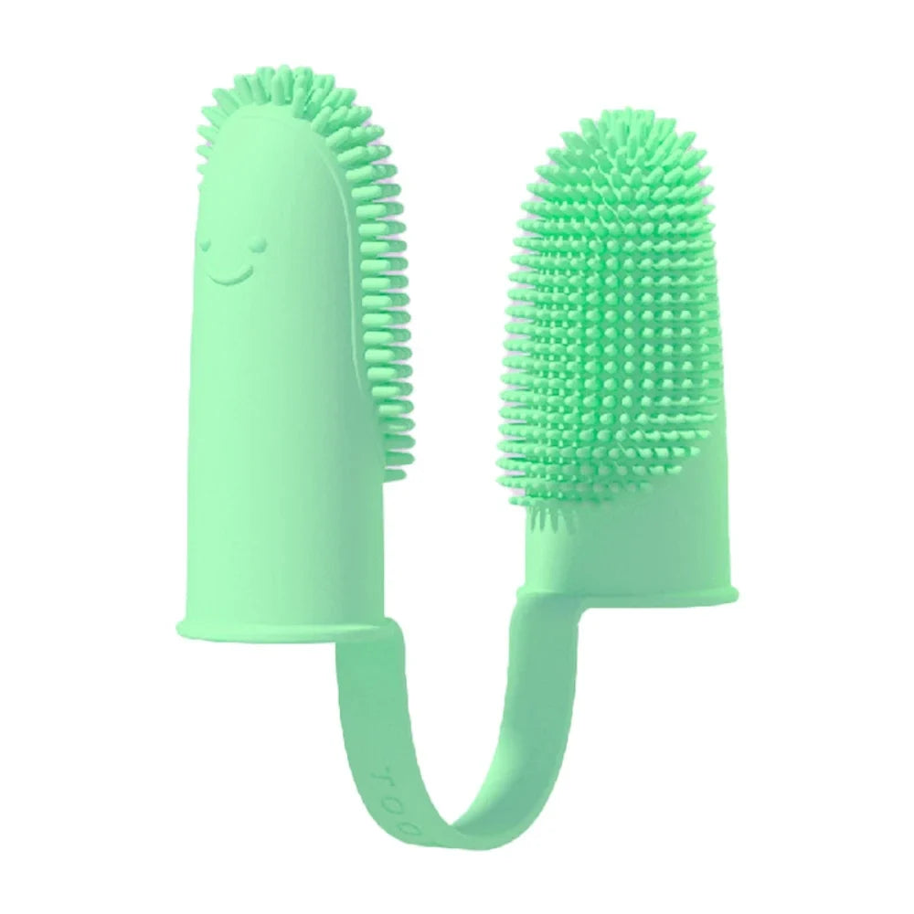 Dog Super Soft Double Finger Toothbrush Pet Teeth Clean Bad