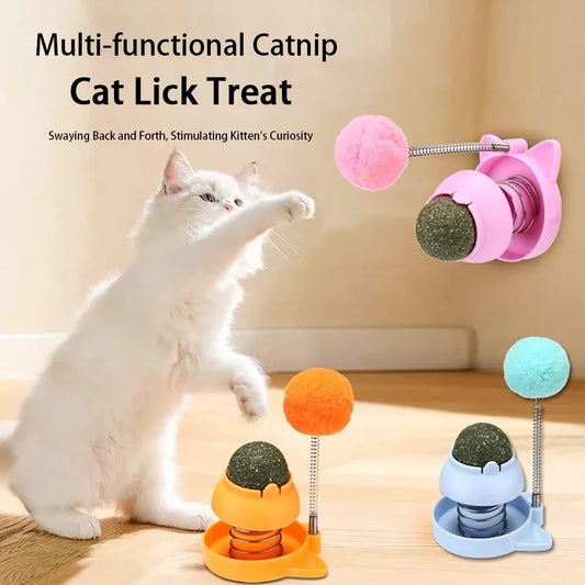 Upgrade Catnip Spinning Ball Funny Cat Stick Grass