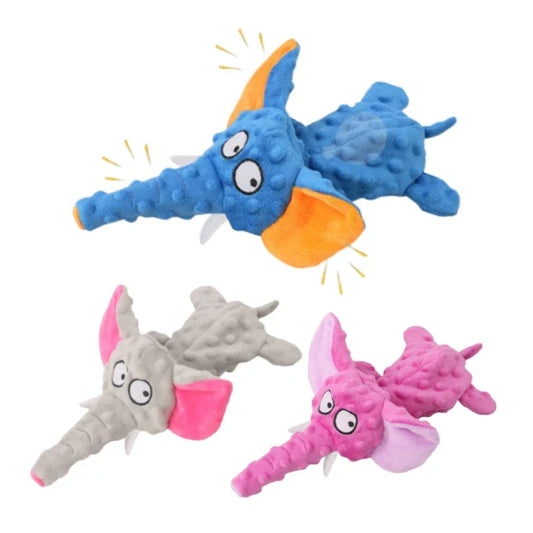 Small Plush Raw Dog Toys Squeak Elephant - MyPetDollar.com